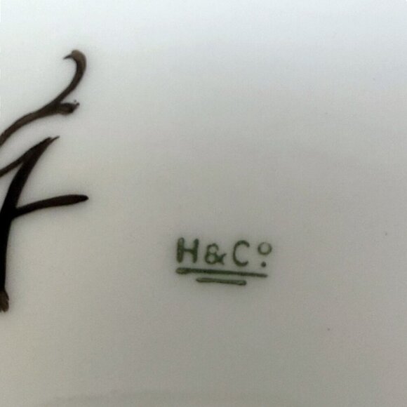 H & Co. Roses Plate Handpainted Porcelain Antique Haviland Limoges France 11" - Picture 4 of 11